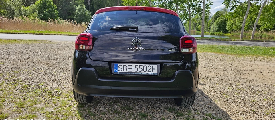 Citroen C3 cena 39900 przebieg: 77112, rok produkcji 2019 z Poręba małe 596